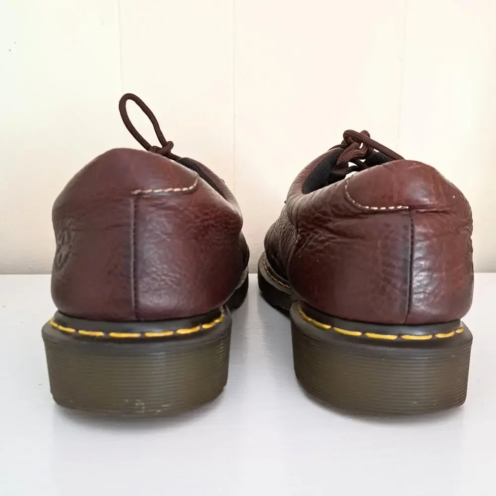 Dr. Martens Boston Brown Leather Oxfords Men's 12 AW004 Chunky Lug Sole Y2K 90s
